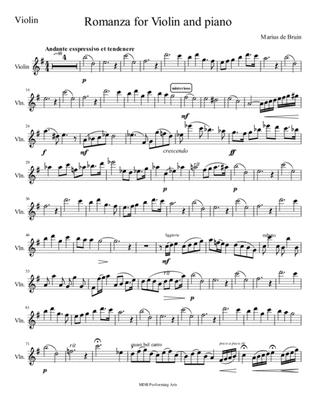 Romance for violin and piano - violin part