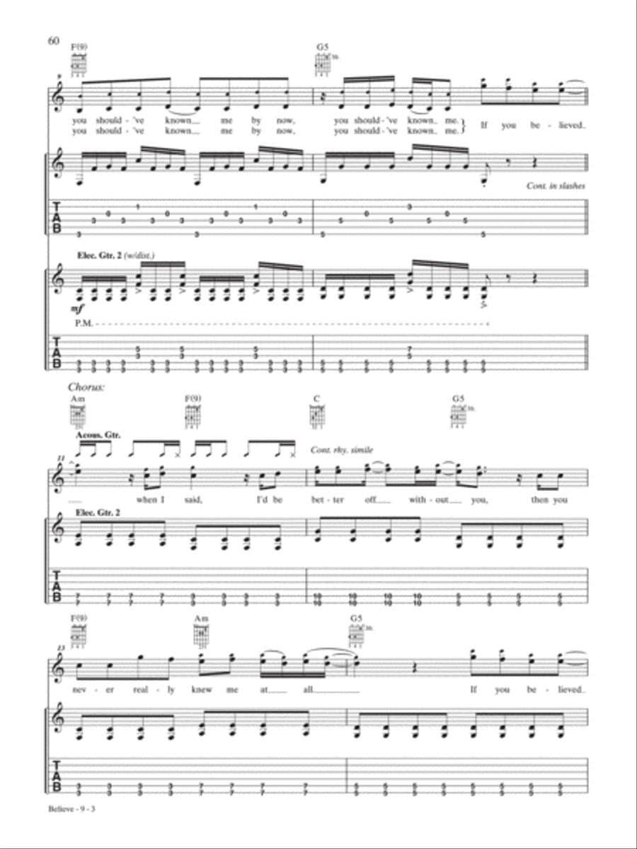 Believe Believe Electric Guitar scores gallery preview page 3