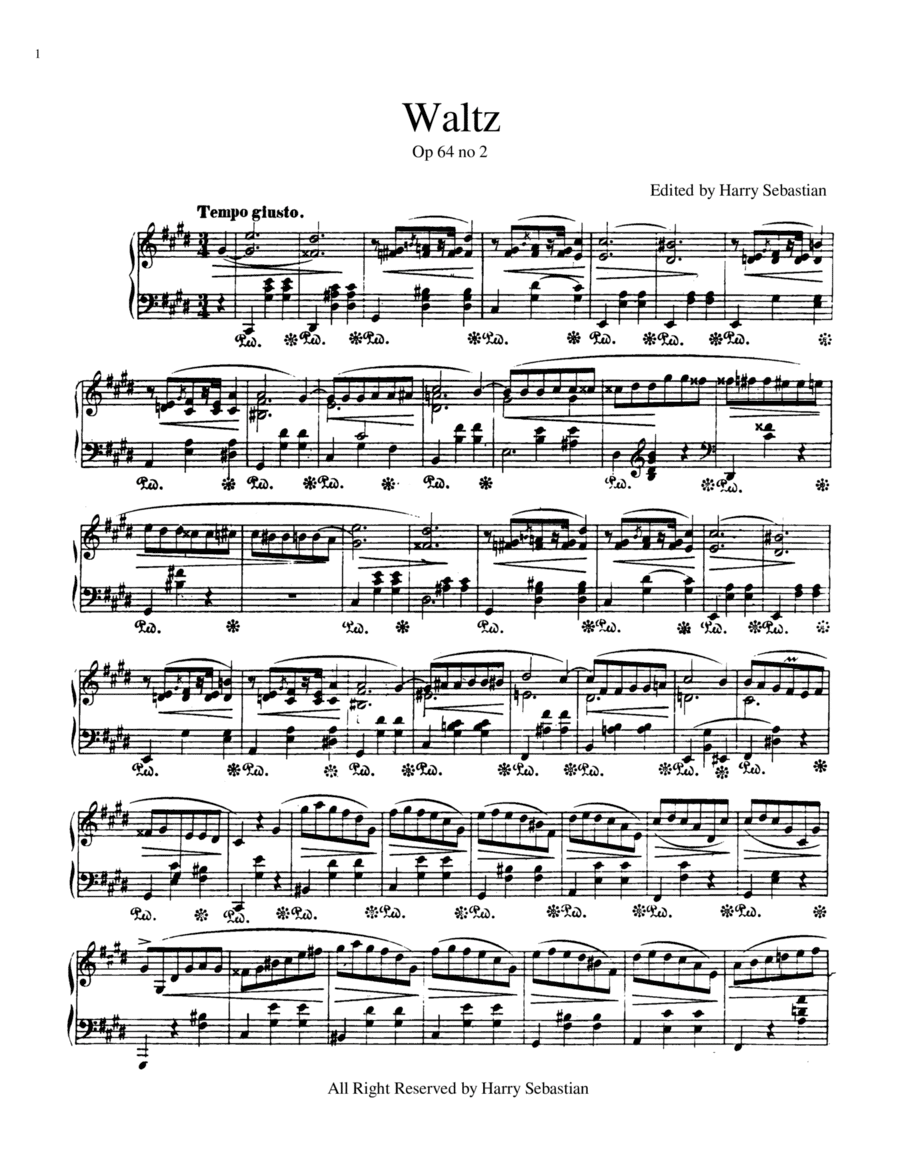 CHOPIN- Waltz Op.64 No 2 Piano Solo scores gallery preview page 1