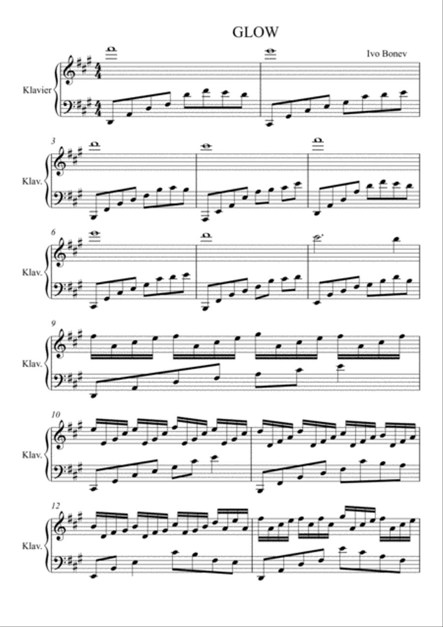 GLOW Pop piano Piano Solo scores gallery preview page 1