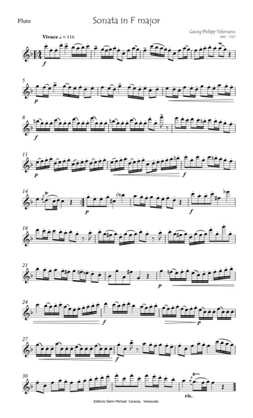 Telemann Sonata in f for flute image number null