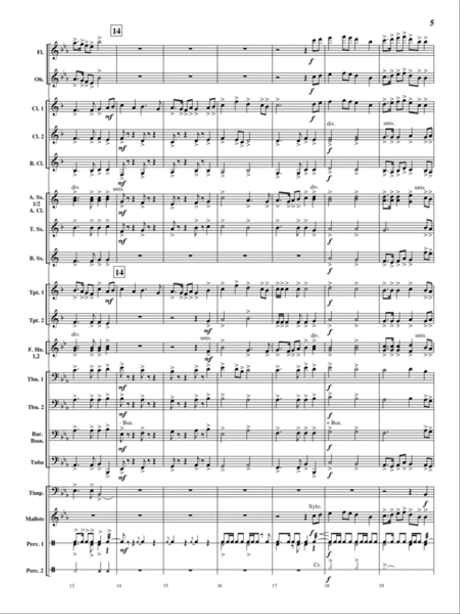 Oakdale Variations Oakdale Variations Concert Band scores gallery preview page 4
