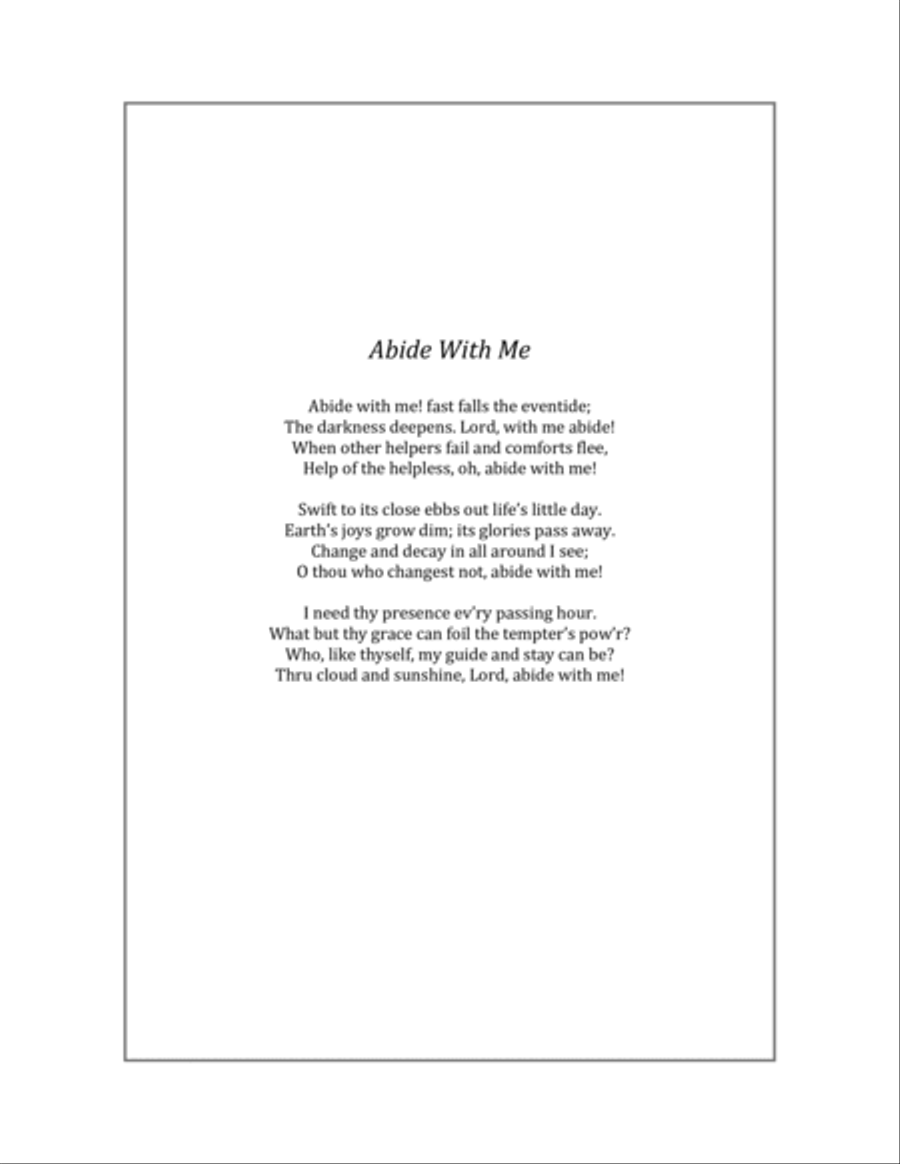 Abide With Me, Harp Solo Harp scores gallery preview page 2