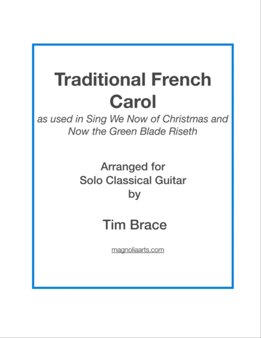 Traditional French Carol for solo classical guitar Acoustic Guitar scores gallery preview page 1