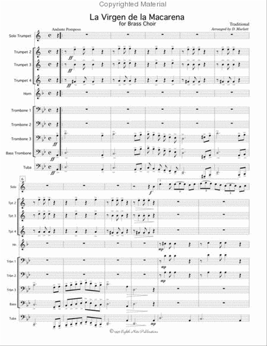 La Virgen de la Macarena Brass Ensemble scores gallery preview page 2