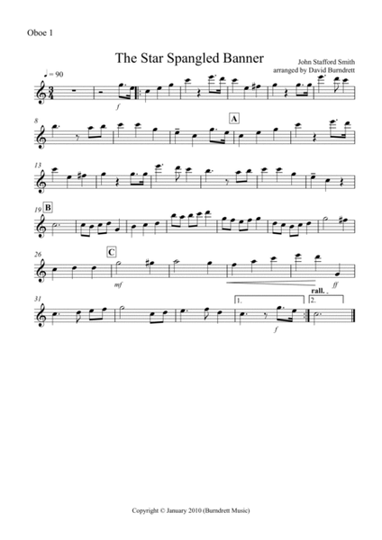 The Star Spangled Banner for Double Reed Quartet image number null