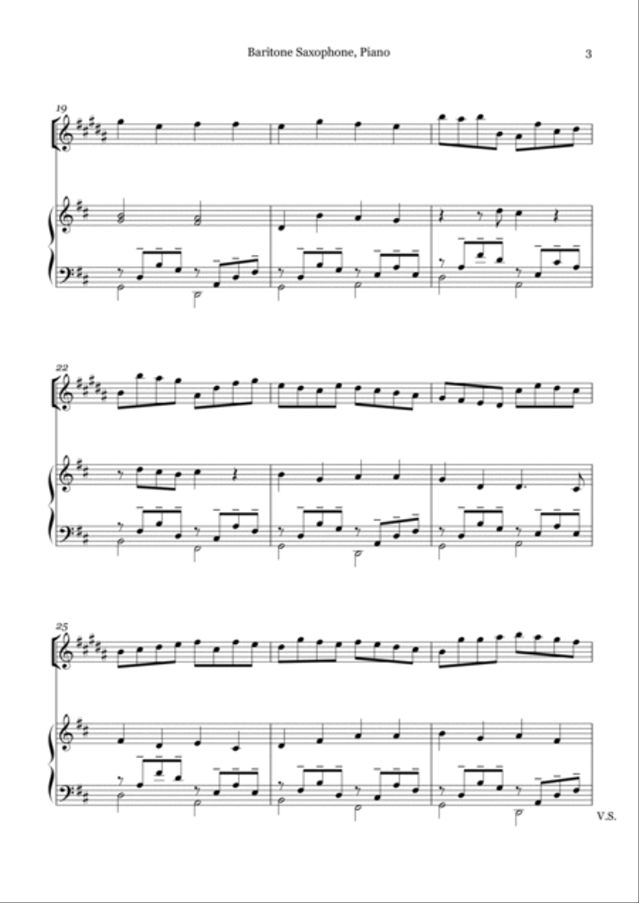 Canon in D For Baritone Sax And Piano Woodwind Ensemble scores gallery preview page 3