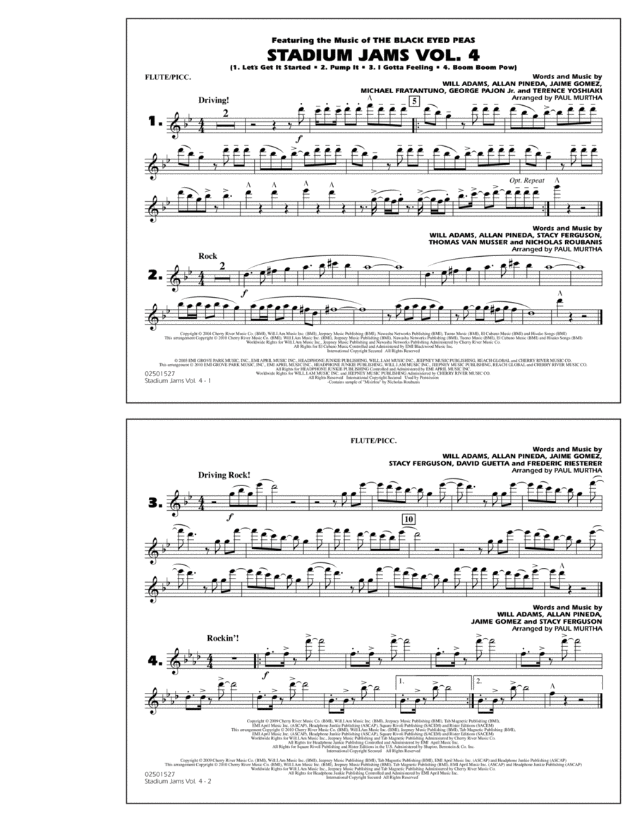 Stadium Jams: Vol. 4 - Flute/Piccolo Marching Band scores gallery preview page 1