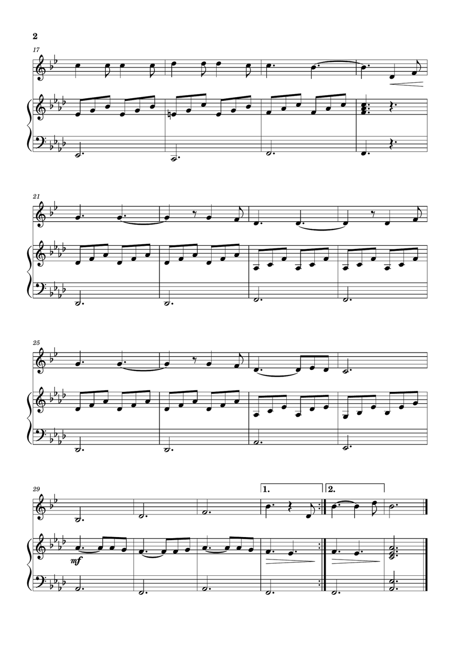 Hallelujah B-Flat Trumpet scores gallery preview page 2