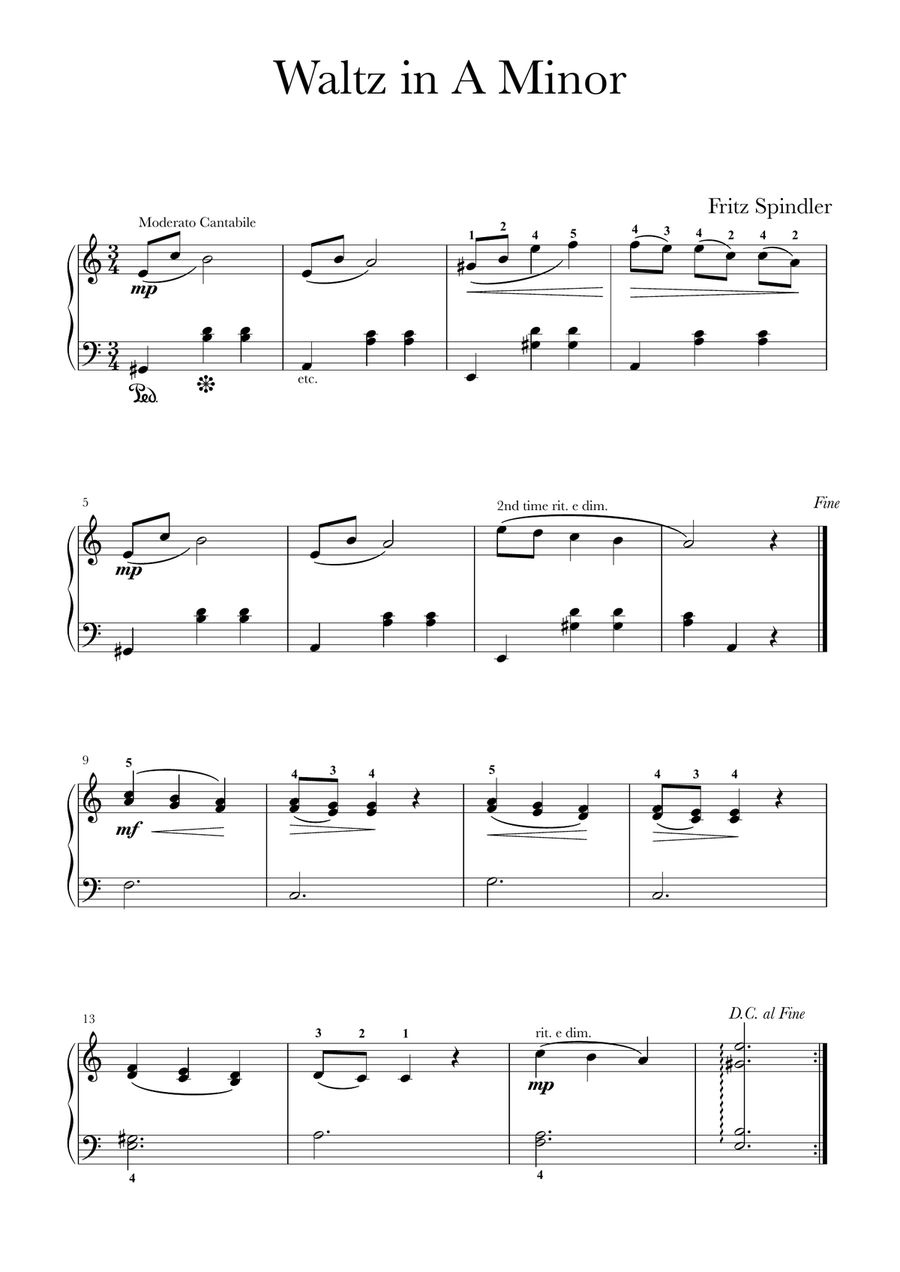 Waltz in A Minor Piano Method scores gallery preview page 1