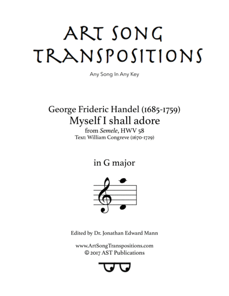 HANDEL: Myself I shall adore (transposed to G major)