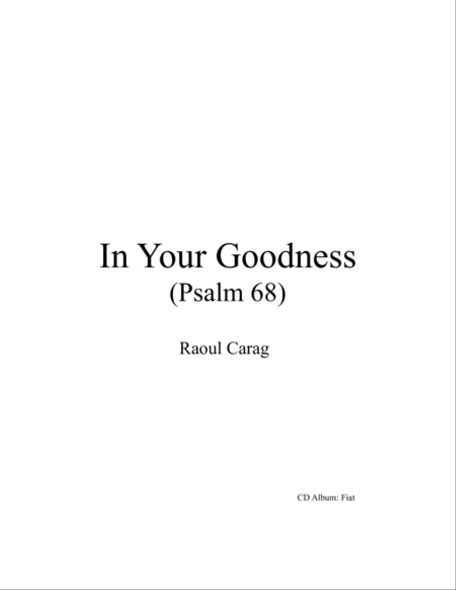 In Your Goodness (Psalm 68) 4-Part scores gallery preview page 1