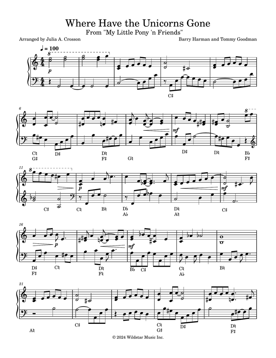 Where Have The Unicorns Gone Harp scores gallery preview page 2