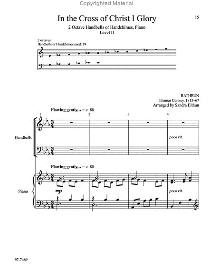 Lenten Folio for Handbells and Piano Handbell Choir scores gallery preview page 15