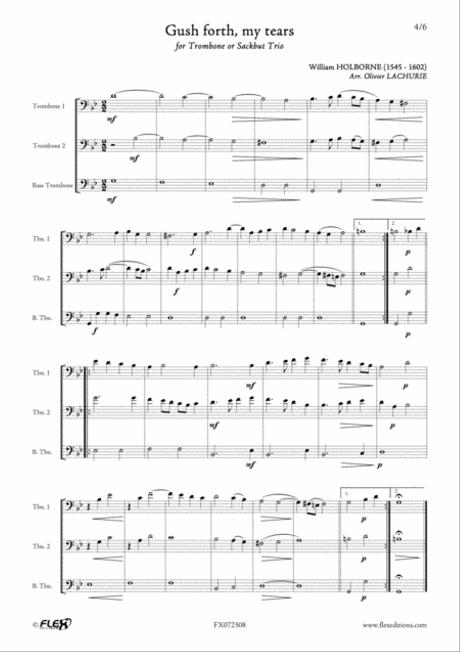 5 English Madrigals Trombone scores gallery preview page 4