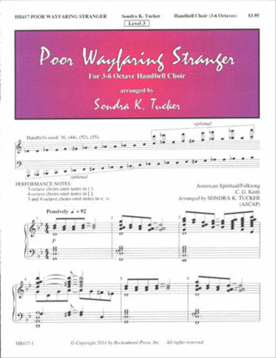 Poor Wayfaring Stranger 5-Octaves scores gallery preview page 1