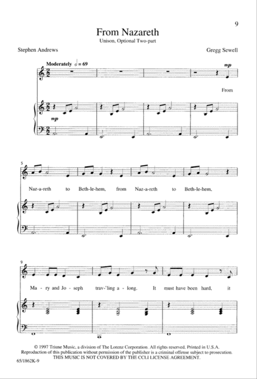 A Long, Long Way to Bethlehem Unison Choir scores gallery preview page 11
