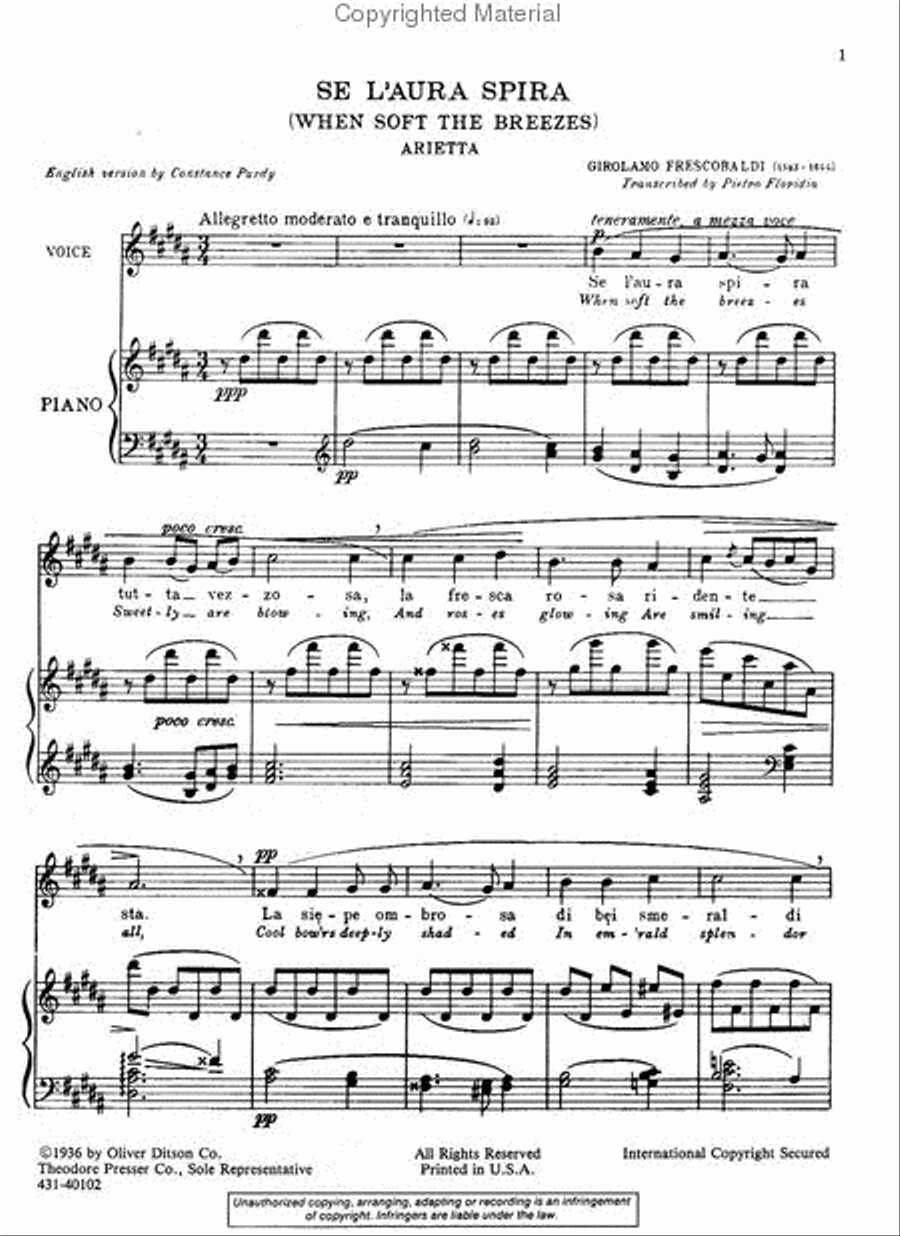 Classic Italian Songs For School And Studio Volume I Medium High Chamber Music scores gallery preview page 2