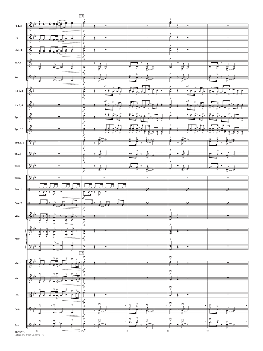 Selections from Encanto (arr. Sean O'Loughlin) - Conductor Score (Full Score) Full Orchestra scores gallery preview page 6