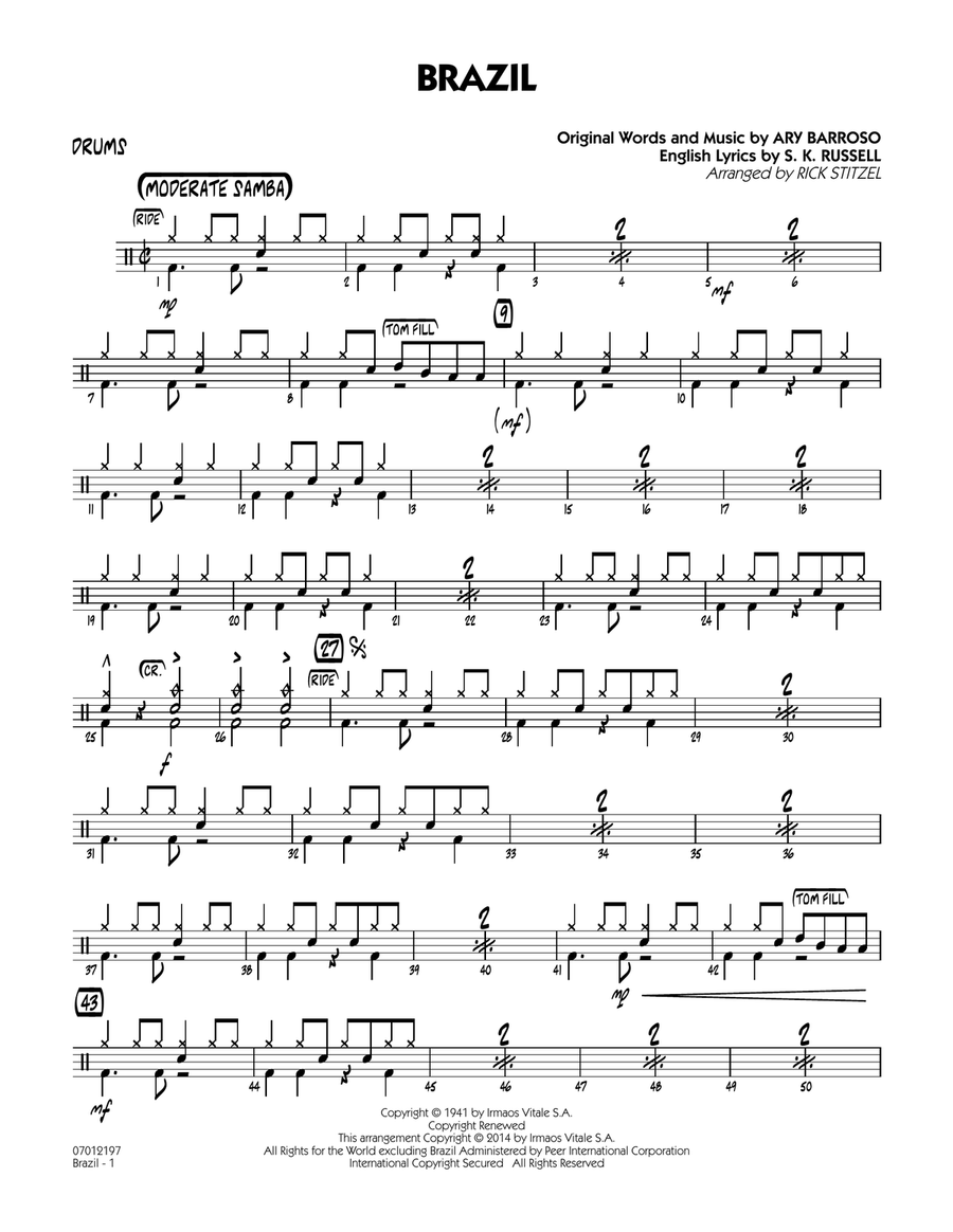 Brazil - Drums Jazz Ensemble scores gallery preview page 1