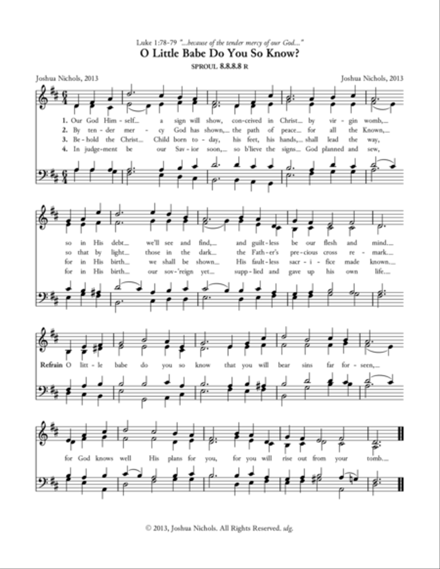 O Little Babe, Do You So Know? 4-Part scores gallery preview page 1