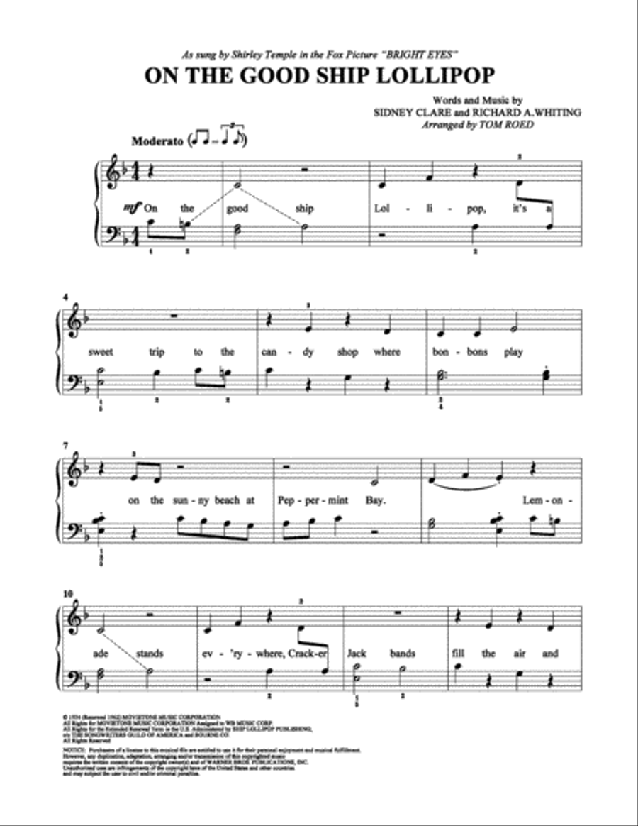 On the Good Ship Lollipop