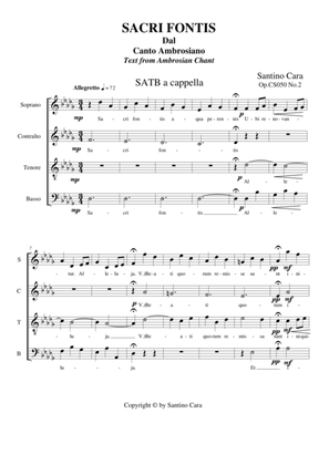 Sacri fontis - Choir SATB a cappella
