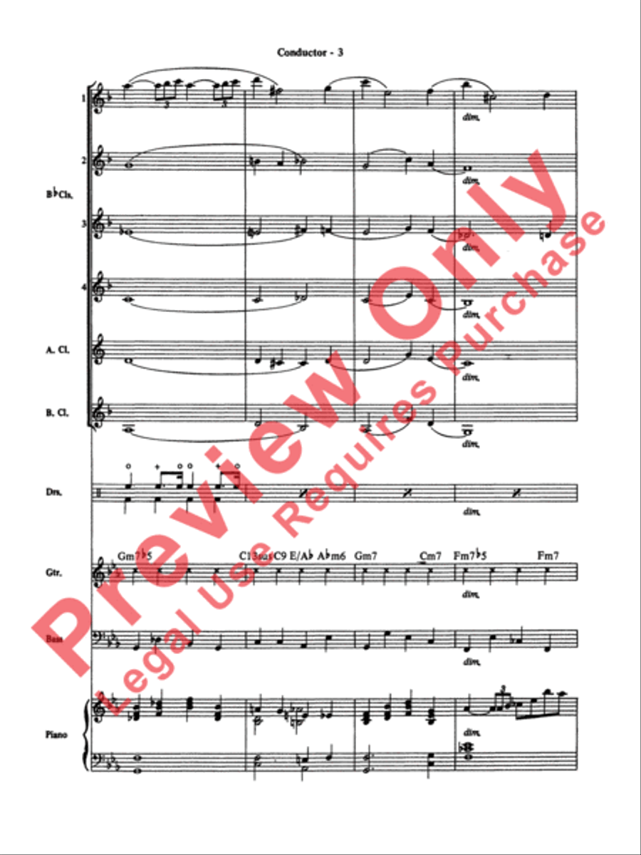 Moonlight Serenade Clarinet Choir scores gallery preview page 4