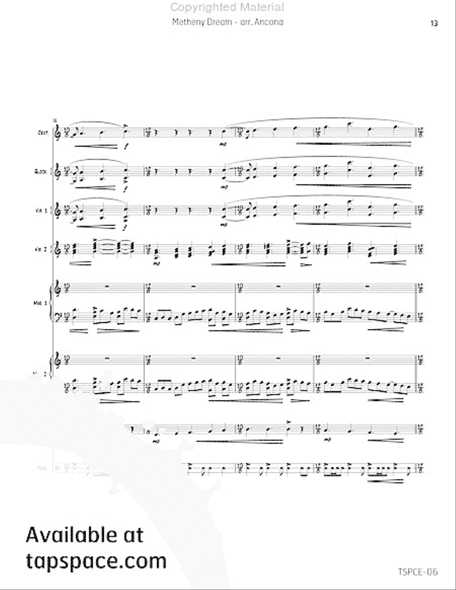 Metheny Dream Percussion Ensemble scores gallery preview page 16