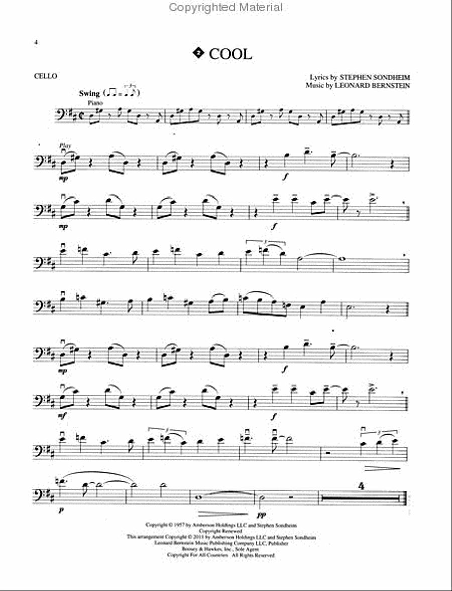 West Side Story for Cello Cello scores gallery preview page 3