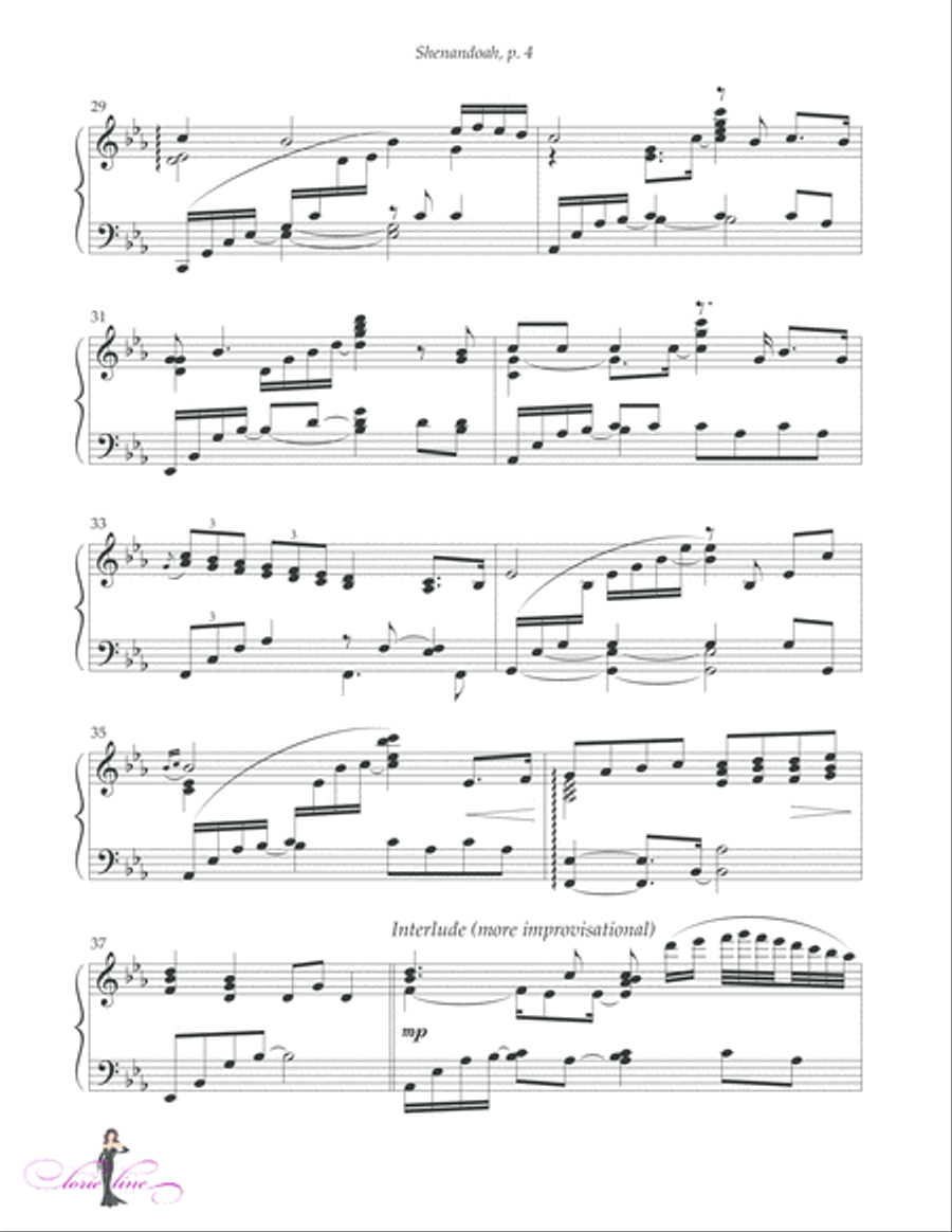 Shenandoah Piano Solo scores gallery preview page 5