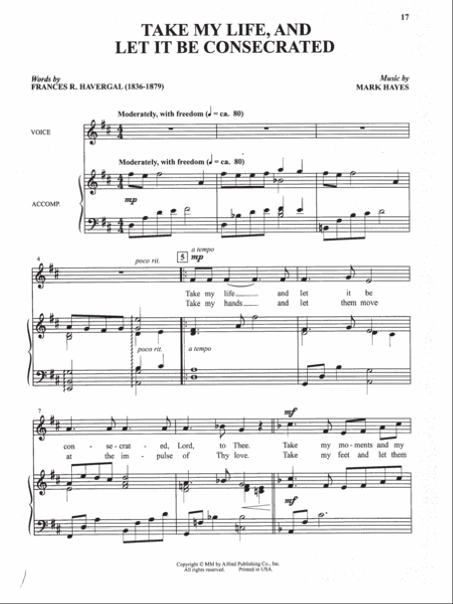 10 Hymns and Gospel Songs for Solo Voice - Medium High (Book/CD) High Voice scores gallery preview page 3