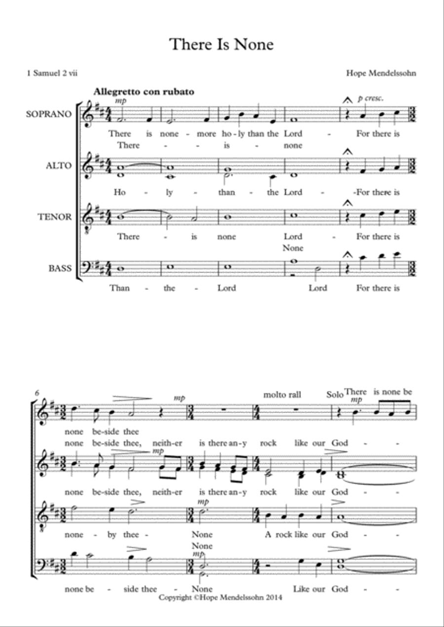 There Is None A Cappella scores gallery preview page 1