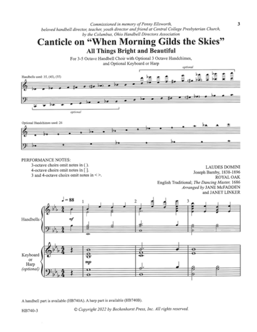 Canticle on "When Morning Gilds the Skies" image number null