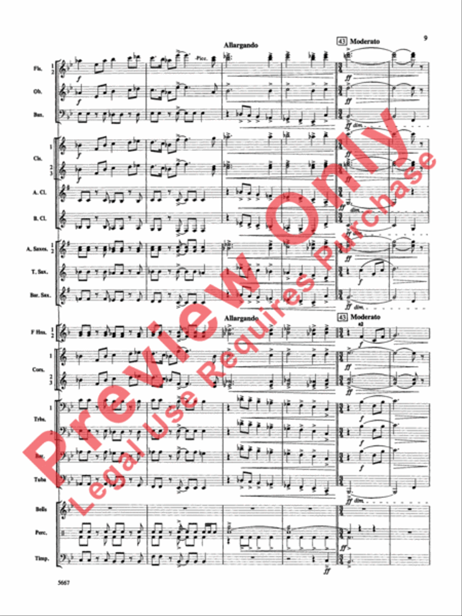Jackson Lake Overture Concert Band scores gallery preview page 10