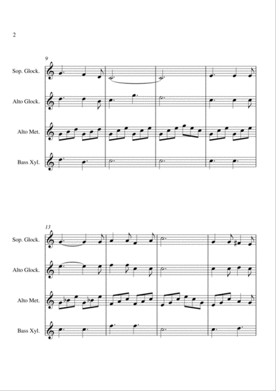 O Holy Night - For Orff Ensemble Percussion Ensemble scores gallery preview page 2