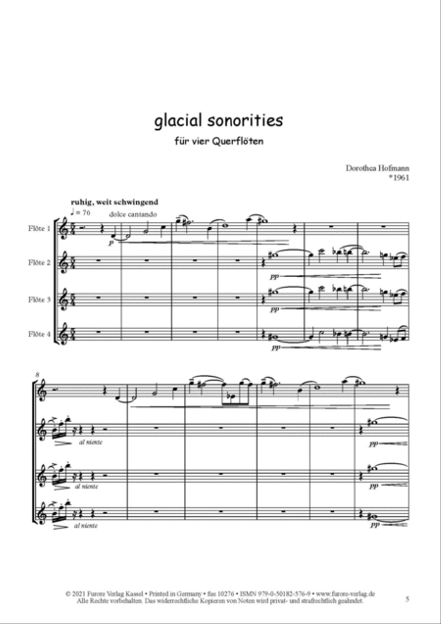 glacial sonorities Flute Quartet scores gallery preview page 2