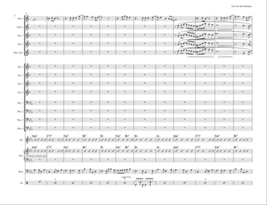 You Are The Sunshine Of My Life Jazz Ensemble scores gallery preview page 2