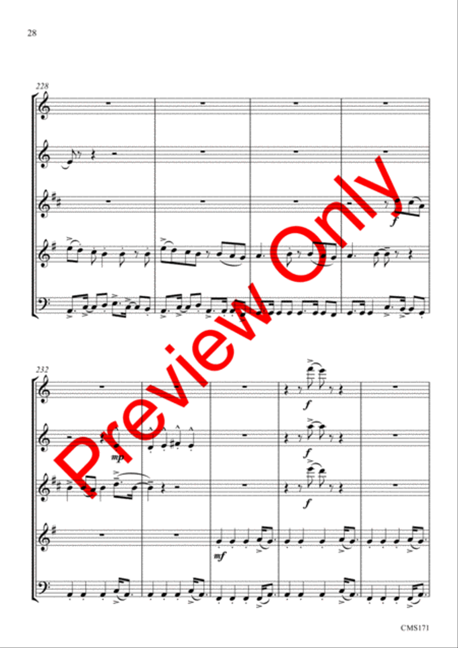 Queen Medley Fantasy Woodwind Quintet scores gallery preview page 31