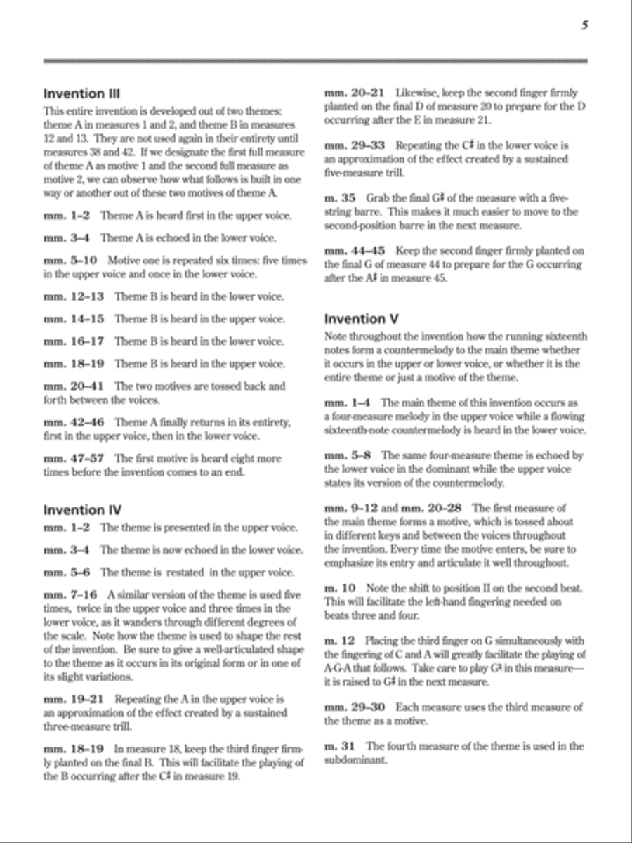 J. S. Bach -- 15 Two-Part Inventions Classical Guitar scores gallery preview page 6