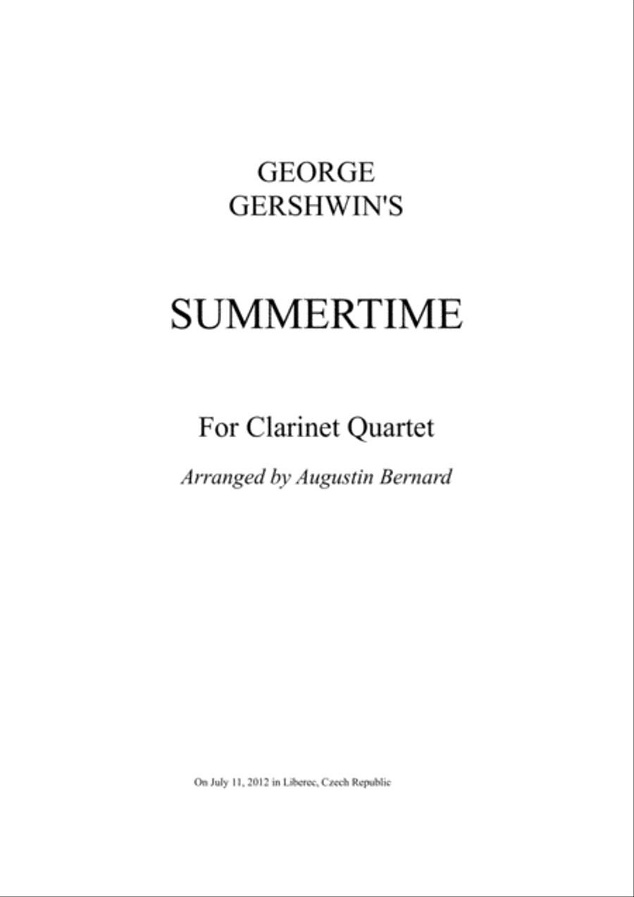 Summertime Summertime Woodwind Quartet scores gallery preview page 1