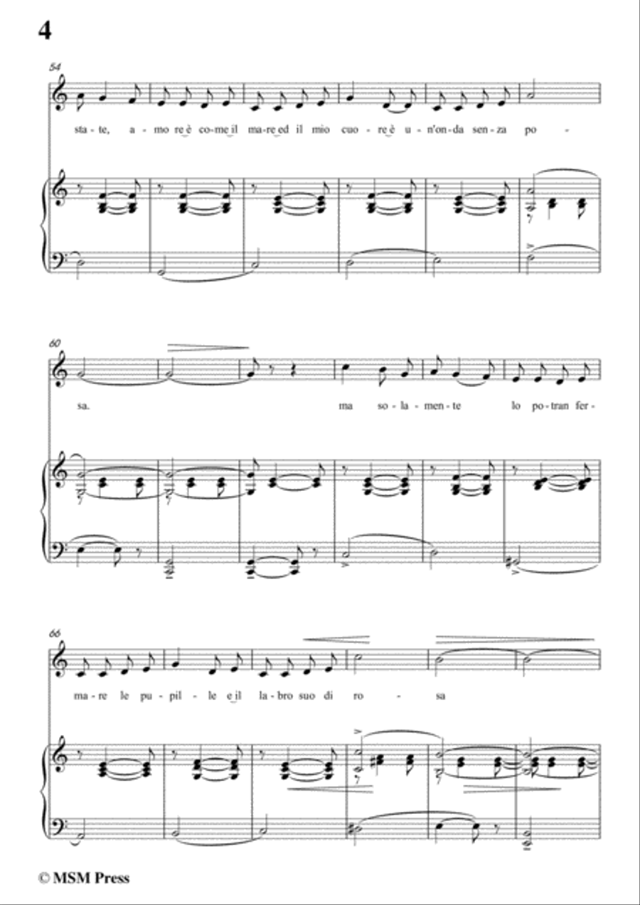 Tosti-Luna d'estate! In C Major,for Voice and Piano Voice Solo scores gallery preview page 6