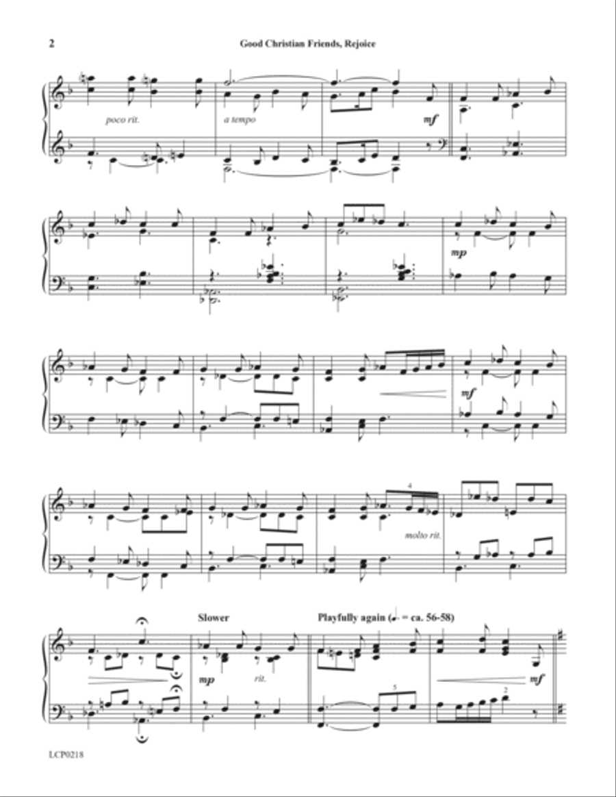 Good Christian Friends, Rejoice Piano Solo scores gallery preview page 2