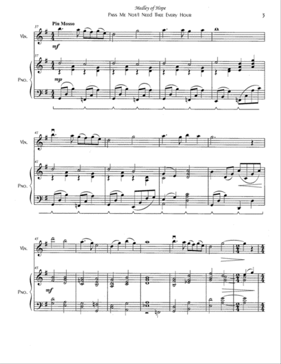Medley of Hope Violin Solo scores gallery preview page 4