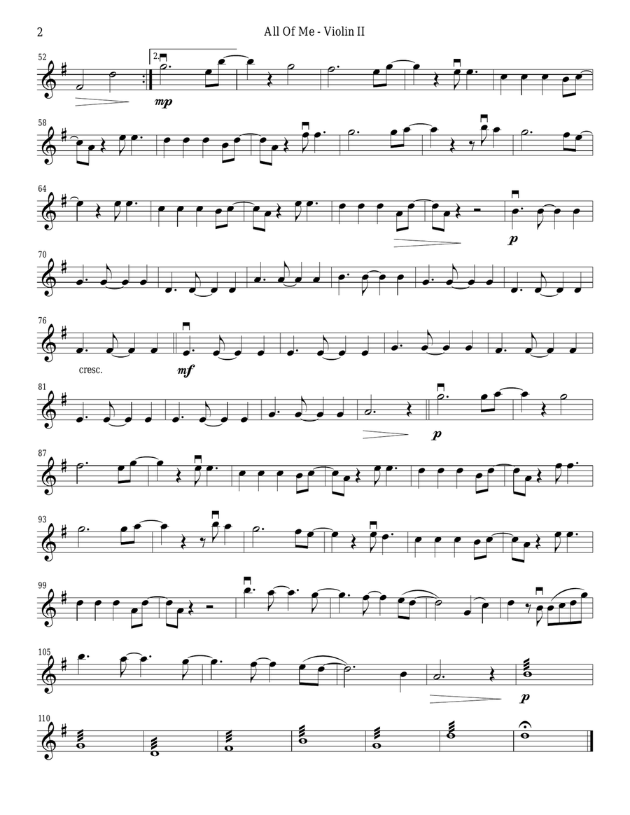 All Of Me String Quartet scores gallery preview page 4