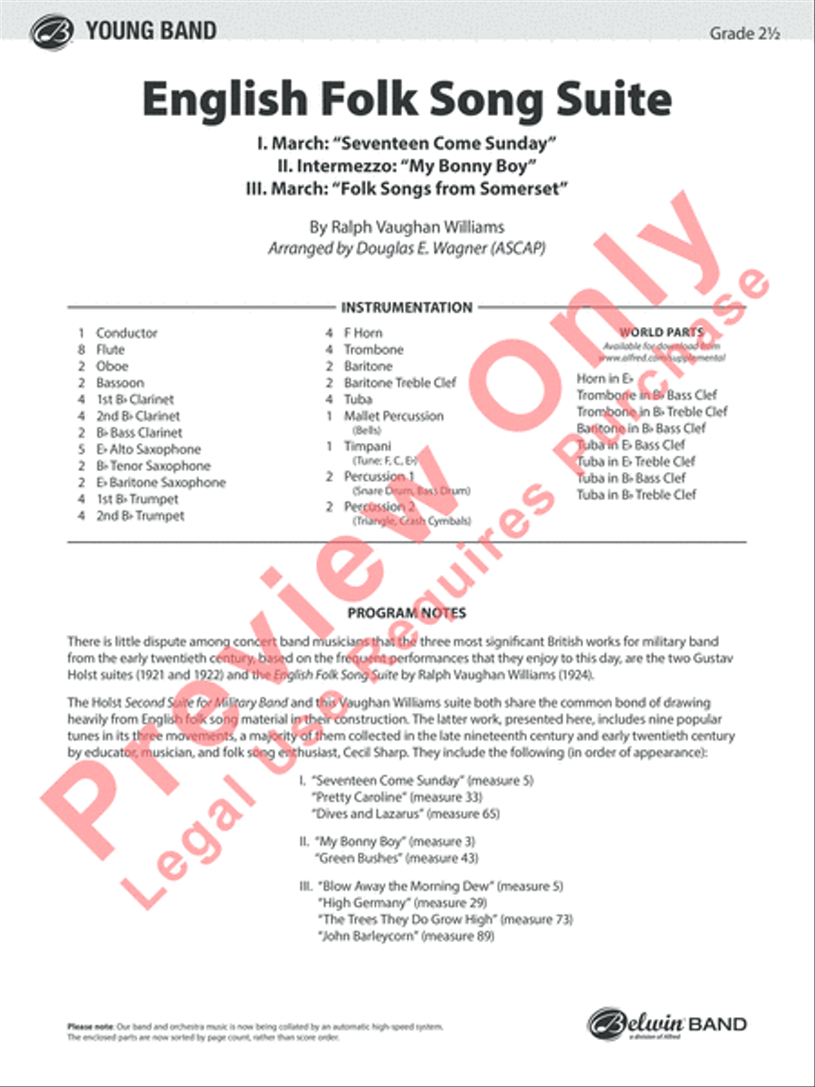 English Folk Song Suite Concert Band scores gallery preview page 2