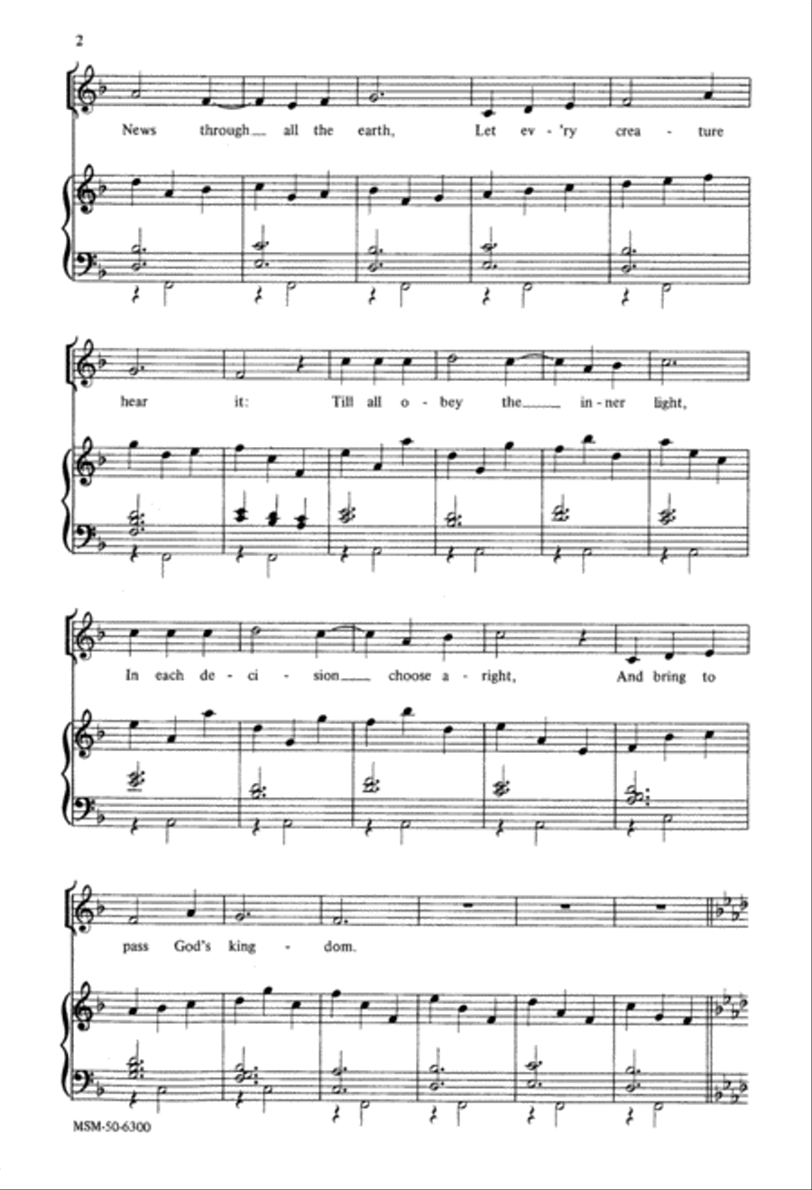Come Now All People Unison Choir scores gallery preview page 3