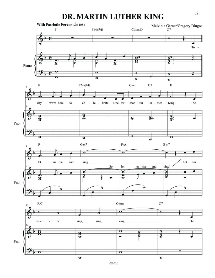 Dr. Martin Luther King Dr. Martin Luther King Choir scores gallery preview page 1