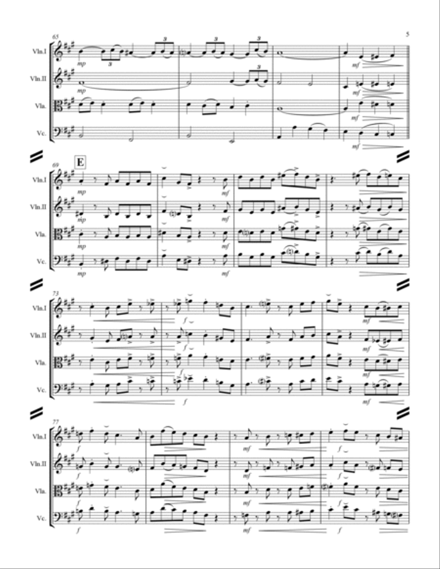 A Pretty Girl is Like a Melody (for String Quartet) String Quartet scores gallery preview page 6