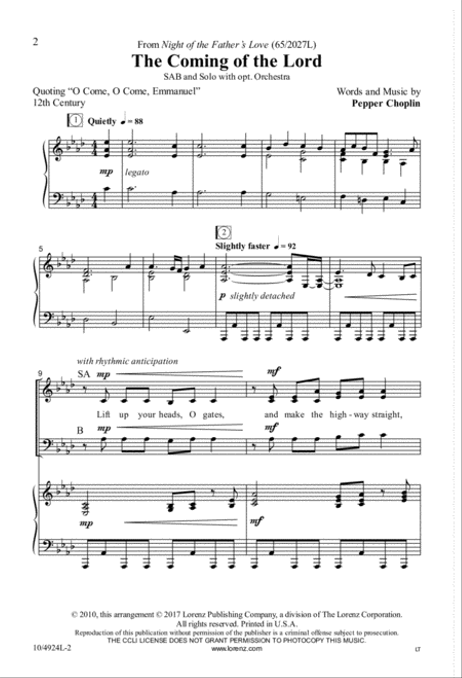 The Coming of the Lord 3-Part scores gallery preview page 2